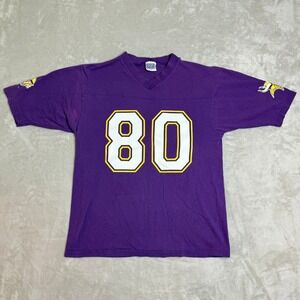 VTG Minnesota Vikings Cris Carter Purple Jersey T-Shirt Mens L Sport Attack 90s